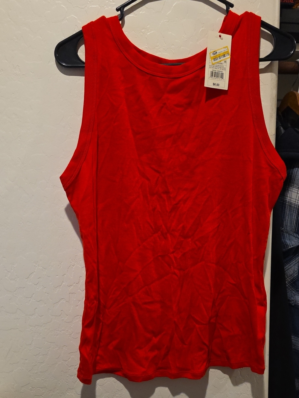 a new day Red Sleeveless Crewneck Tank Top